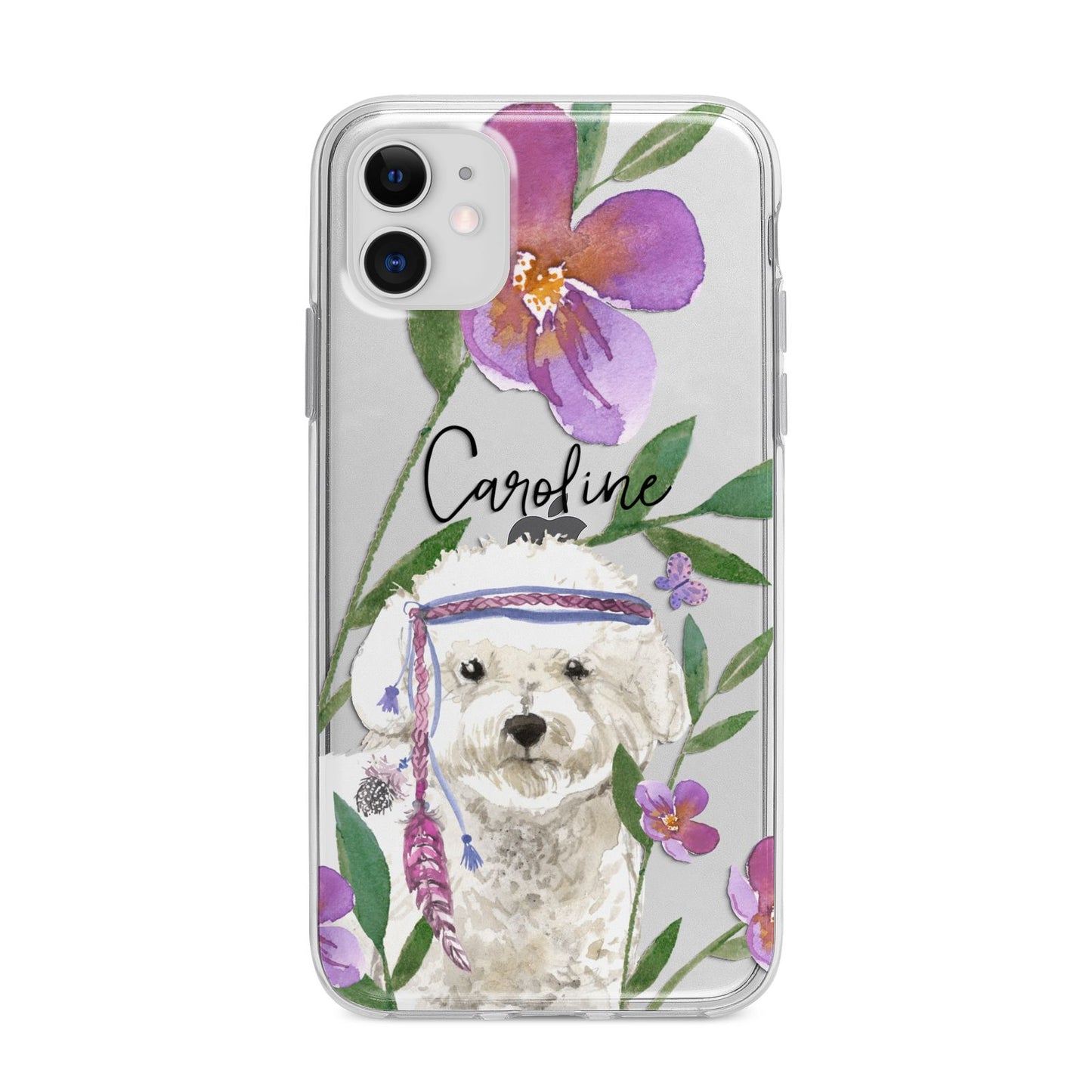 Personalised Bichon Frise Apple iPhone 11 in White with Bumper Case
