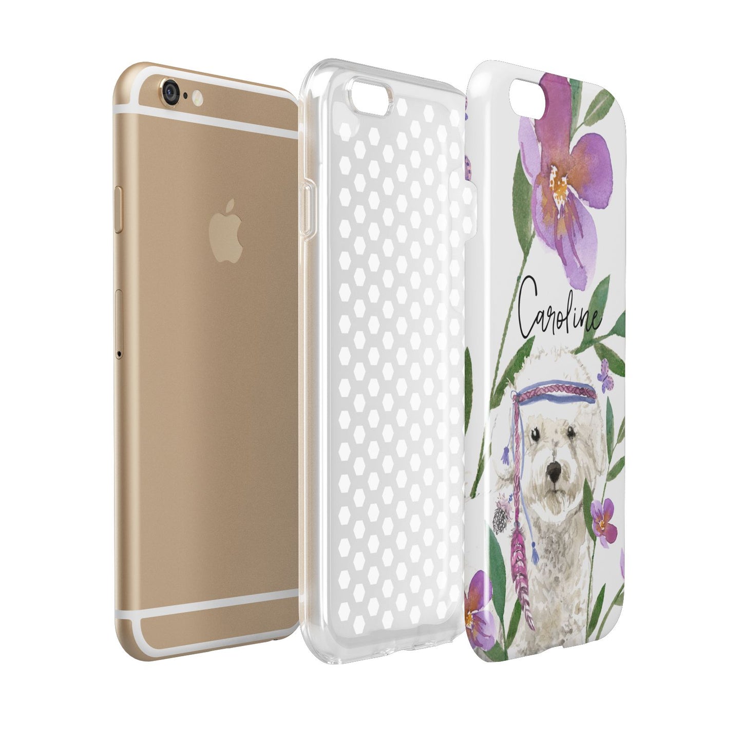 Personalised Bichon Frise Apple iPhone 6 3D Tough Case Expanded view