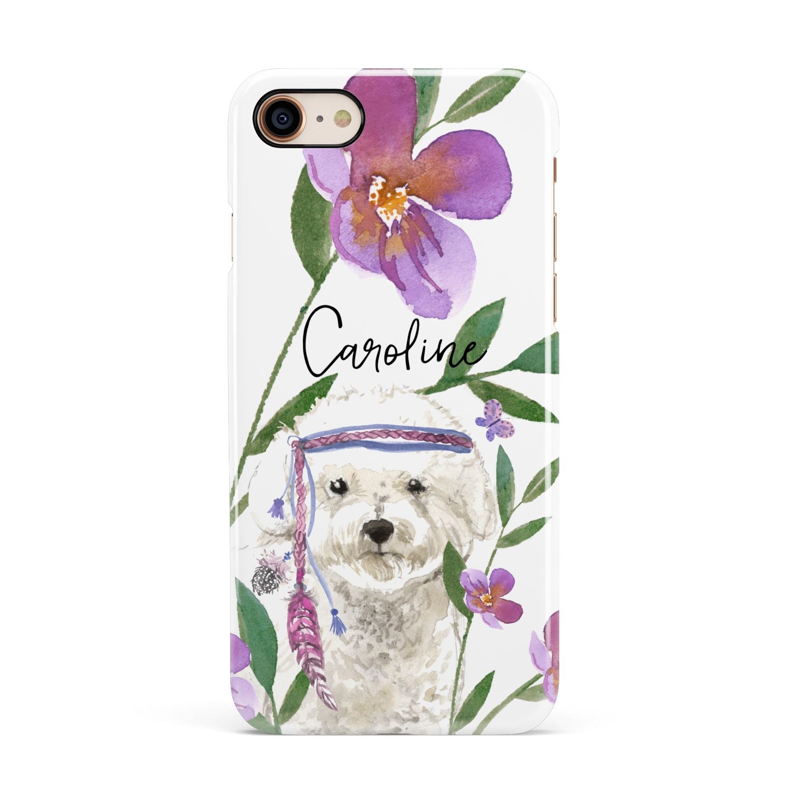 Personalised Bichon Frise Apple iPhone 7 8 3D Snap Case