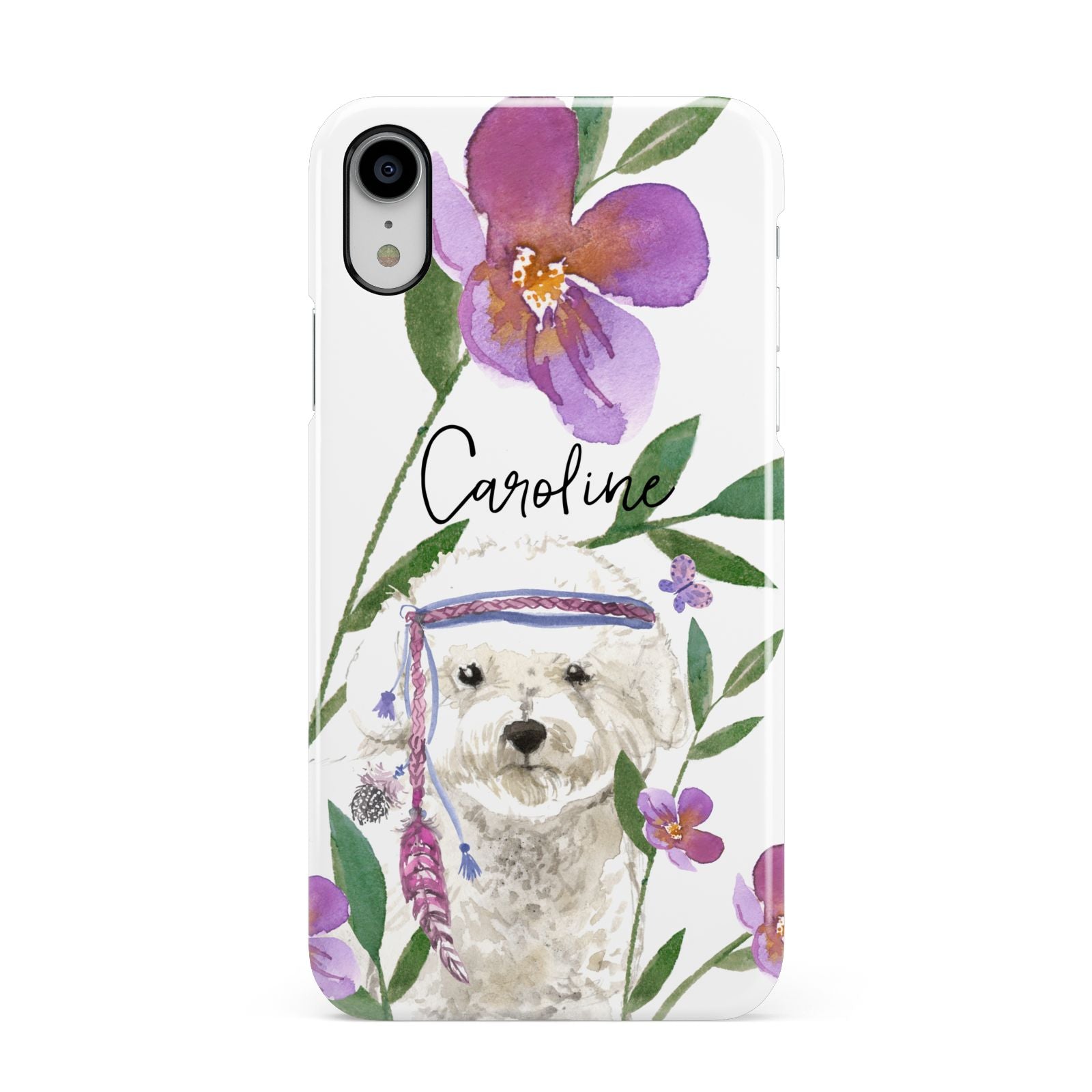 Personalised Bichon Frise Apple iPhone XR White 3D Snap Case