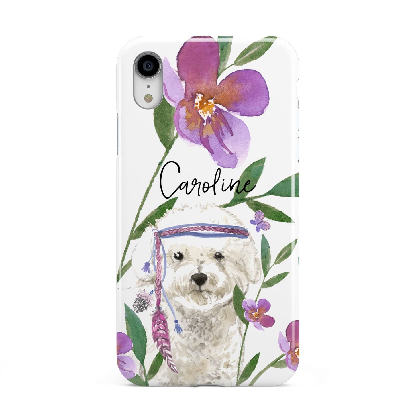 Personalised Bichon Frise Apple iPhone XR White 3D Tough Case