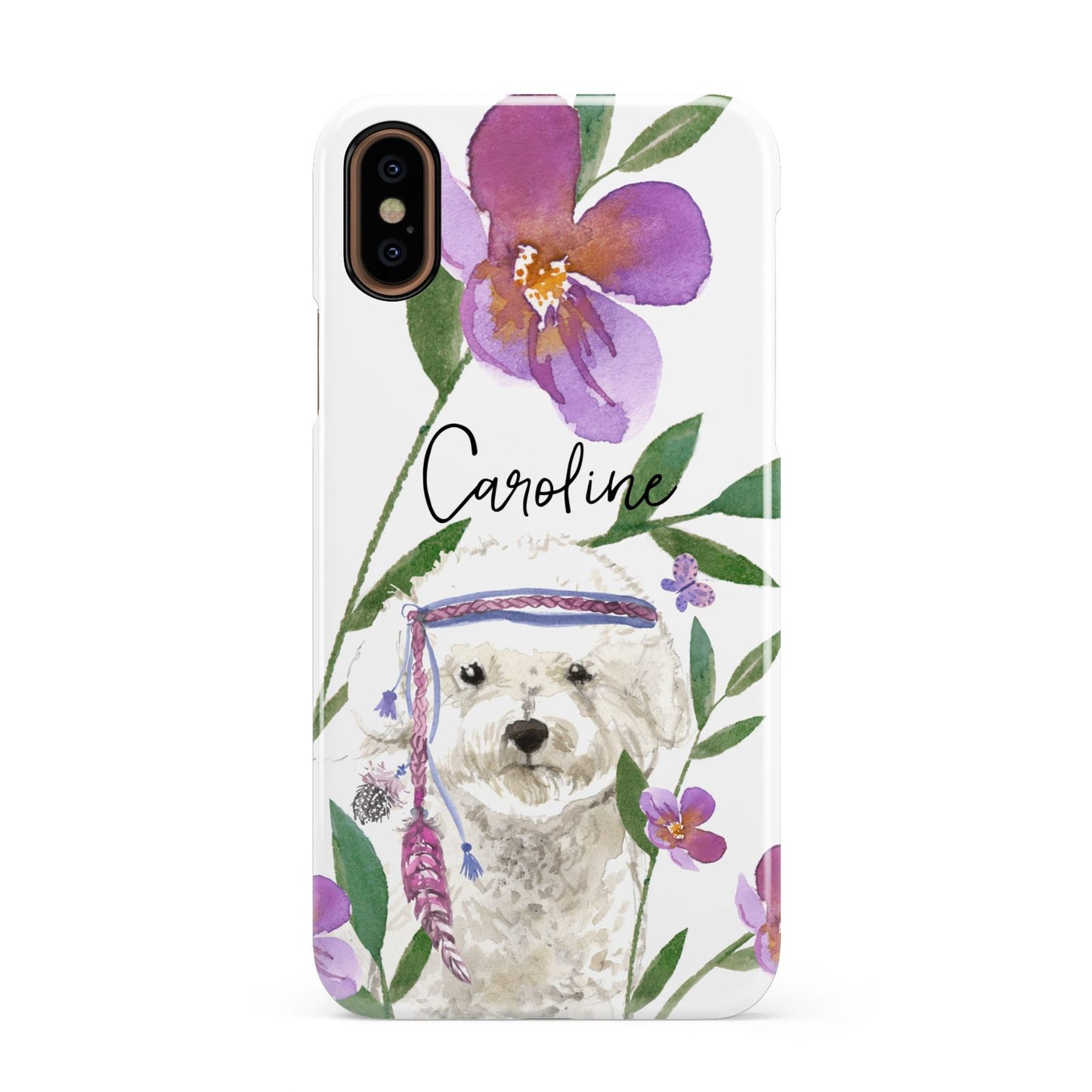 Personalised Bichon Frise Apple iPhone XS 3D Snap Case