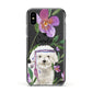 Personalised Bichon Frise Apple iPhone Xs Impact Case Black Edge on Black Phone