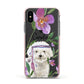 Personalised Bichon Frise Apple iPhone Xs Impact Case Pink Edge on Black Phone