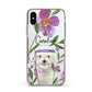 Personalised Bichon Frise Apple iPhone Xs Impact Case Pink Edge on Silver Phone