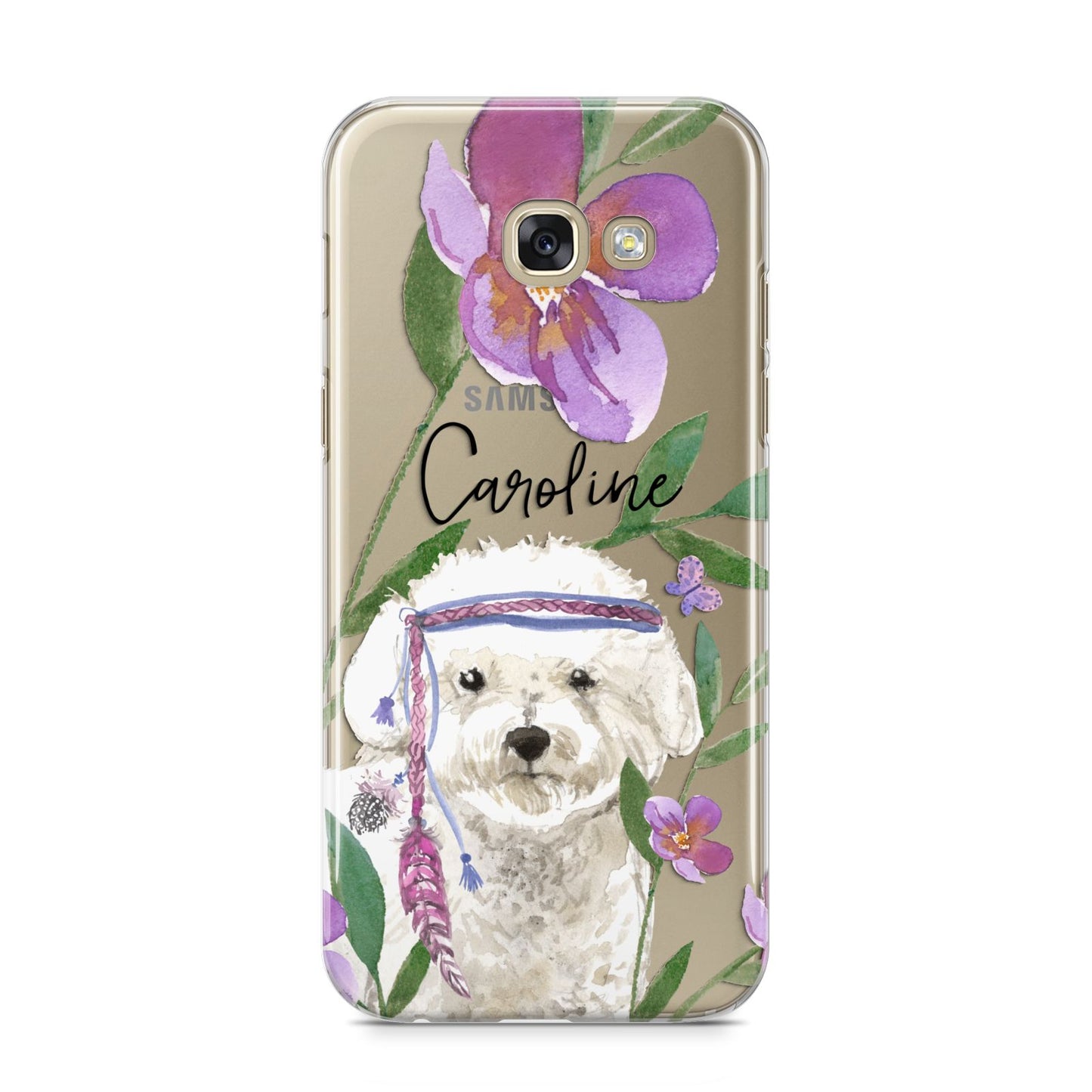 Personalised Bichon Frise Samsung Galaxy A5 2017 Case on gold phone