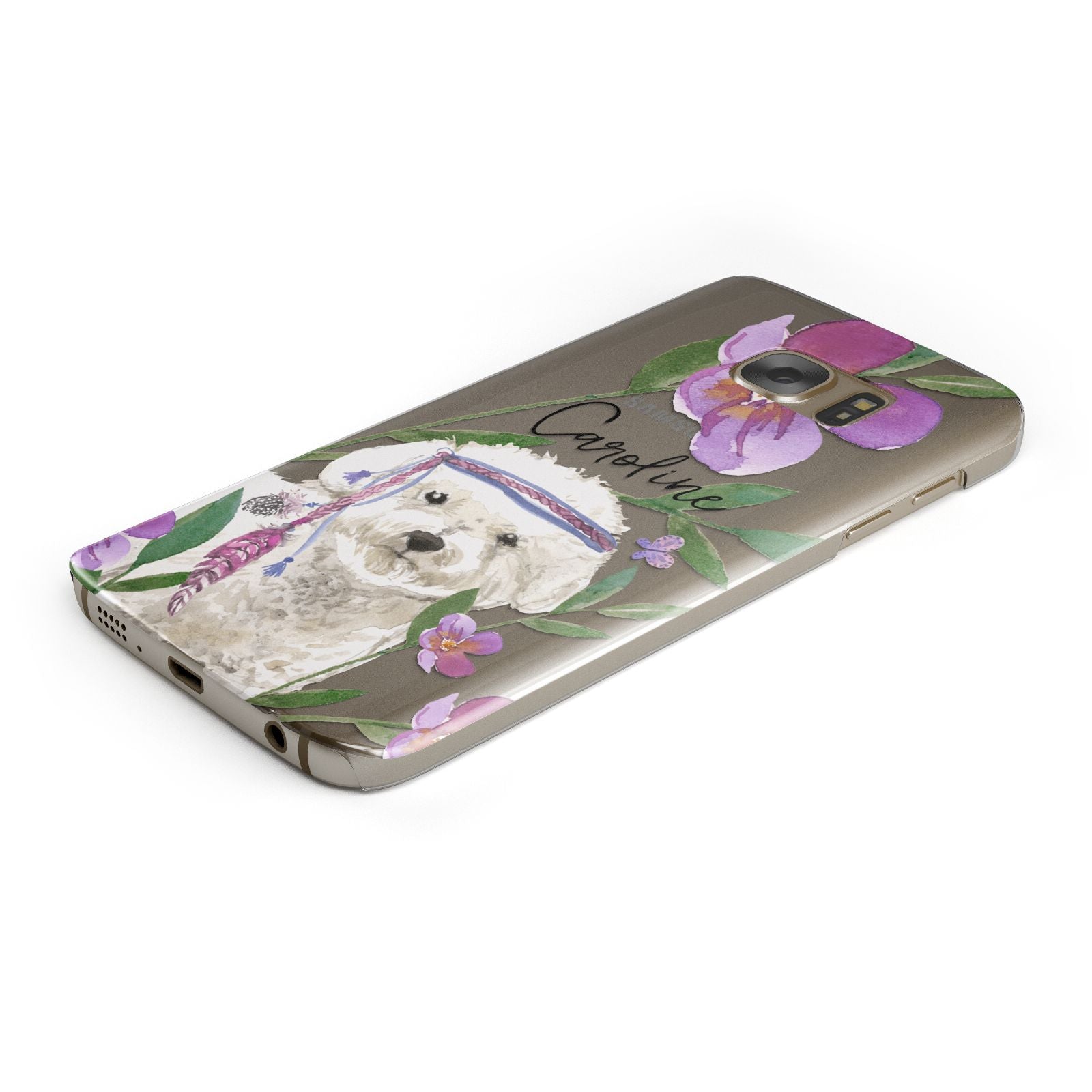 Personalised Bichon Frise Samsung Galaxy Case Bottom Cutout