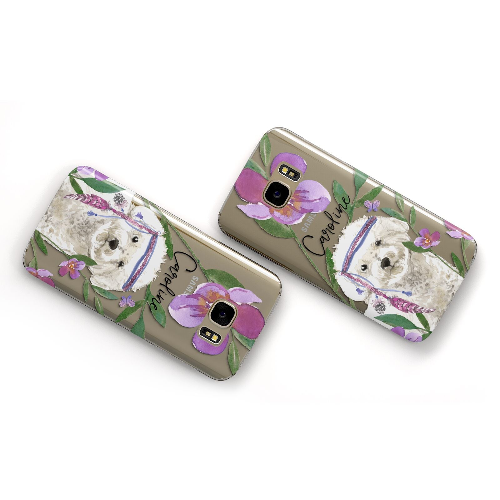 Personalised Bichon Frise Samsung Galaxy Case Flat Overview