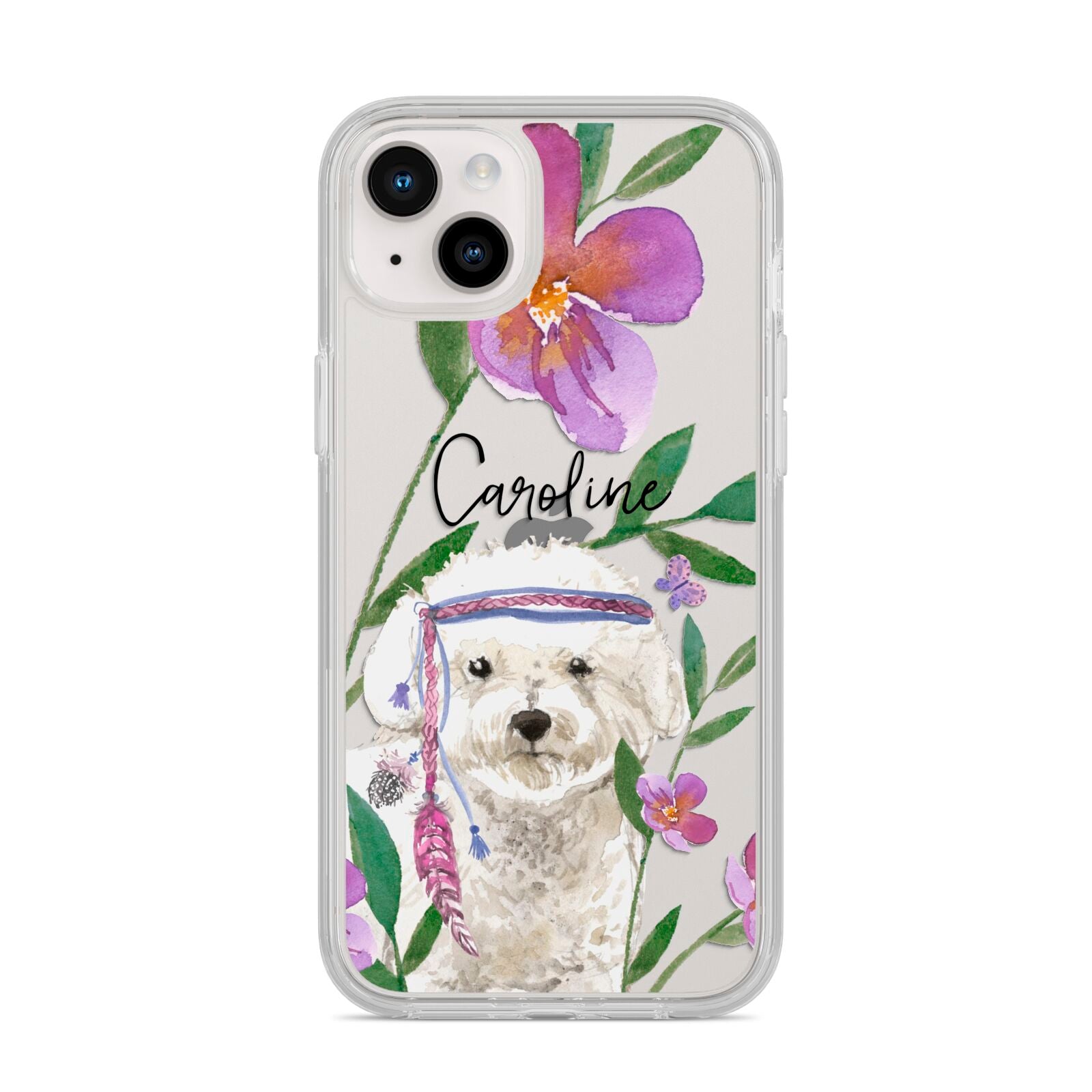 Personalised Bichon Frise iPhone 14 Plus Clear Tough Case Starlight
