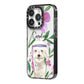 Personalised Bichon Frise iPhone 14 Pro Black Impact Case Side Angle on Silver phone