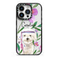 Personalised Bichon Frise iPhone 14 Pro Black Impact Case on Silver phone
