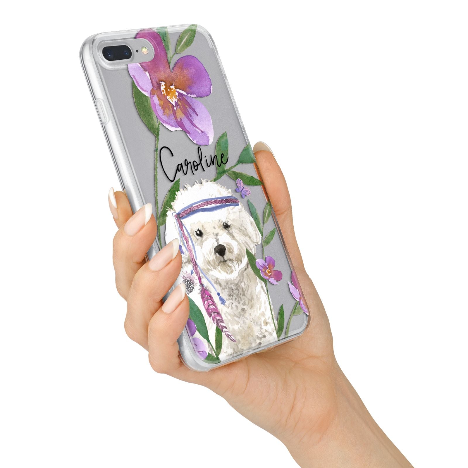 Personalised Bichon Frise iPhone 7 Plus Bumper Case on Silver iPhone Alternative Image