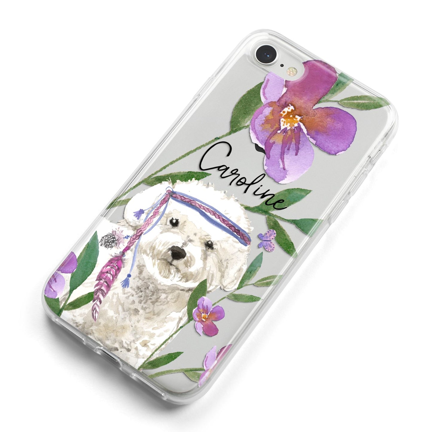 Personalised Bichon Frise iPhone 8 Bumper Case on Silver iPhone Alternative Image