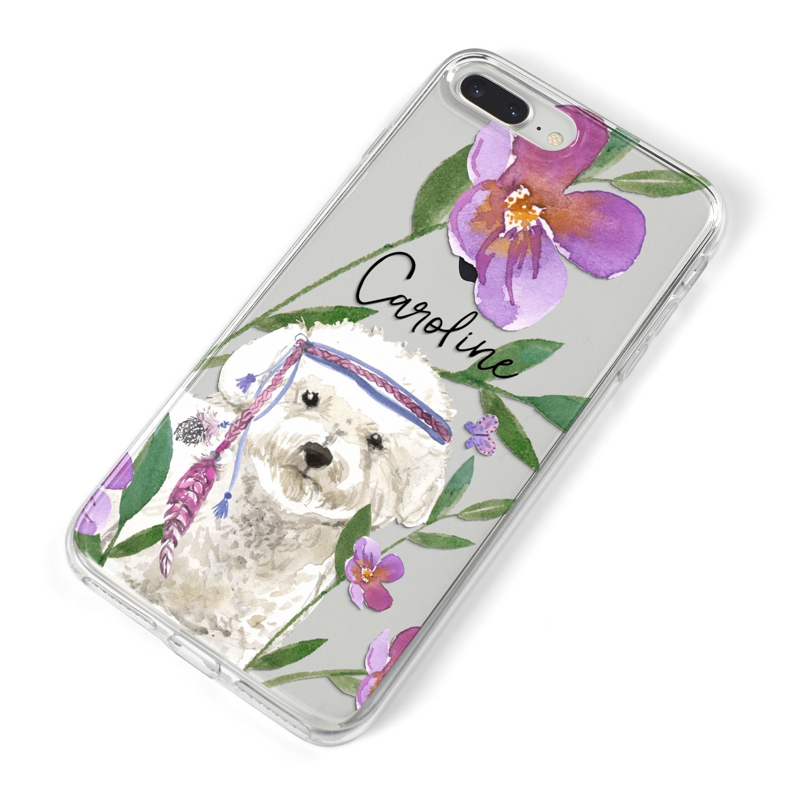 Personalised Bichon Frise iPhone 8 Plus Bumper Case on Silver iPhone Alternative Image