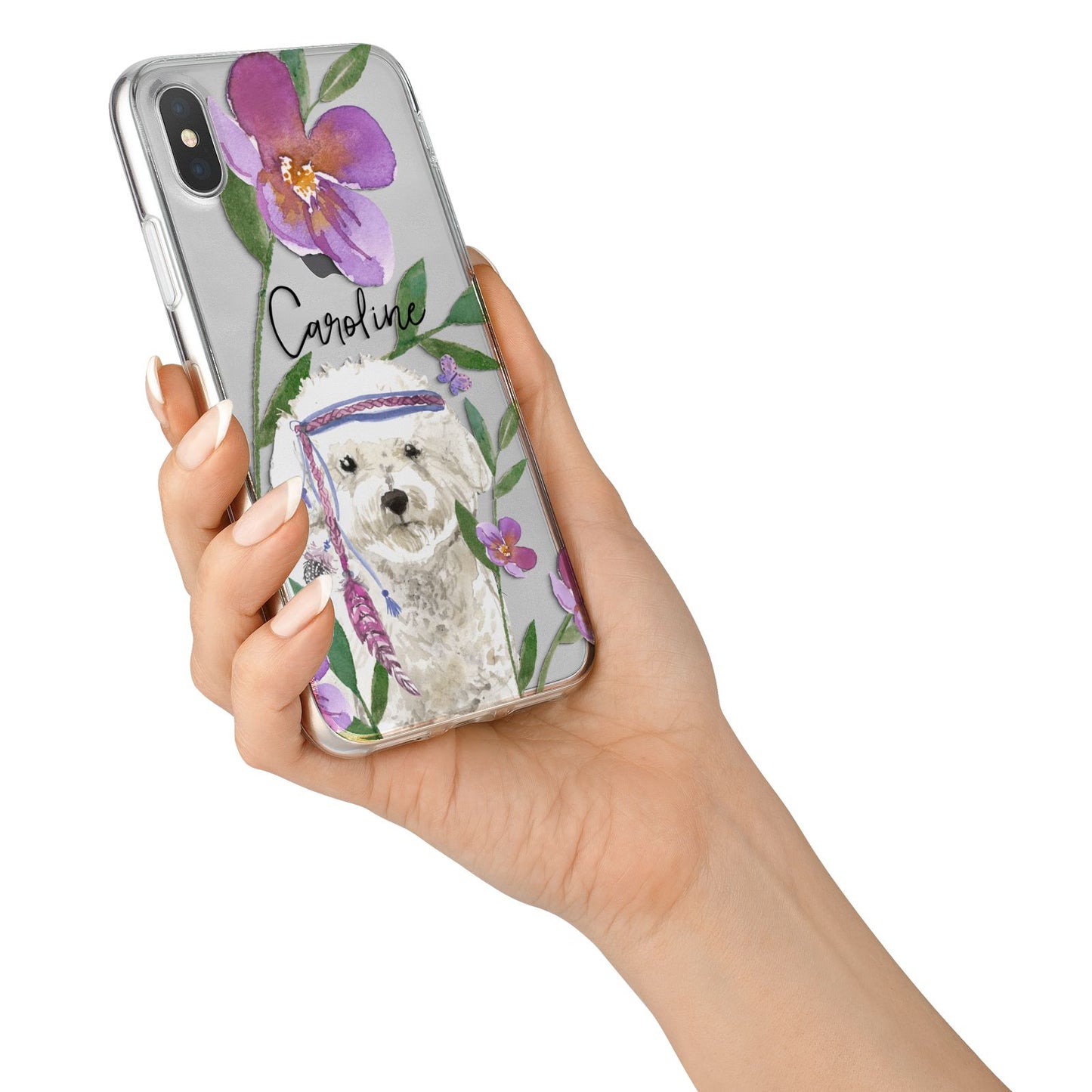 Personalised Bichon Frise iPhone X Bumper Case on Silver iPhone Alternative Image 2