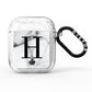 Personalised Big Initials Crown Marble AirPods Glitter Case