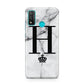Personalised Big Initials Crown Marble Huawei P Smart 2020