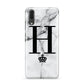 Personalised Big Initials Crown Marble Huawei P20 Phone Case