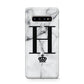 Personalised Big Initials Crown Marble Protective Samsung Galaxy Case