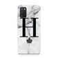Personalised Big Initials Crown Marble Samsung A02s Case