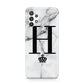 Personalised Big Initials Crown Marble Samsung A32 5G Case
