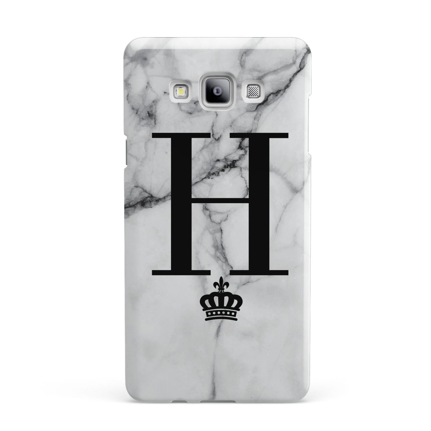 Personalised Big Initials Crown Marble Samsung Galaxy A7 2015 Case