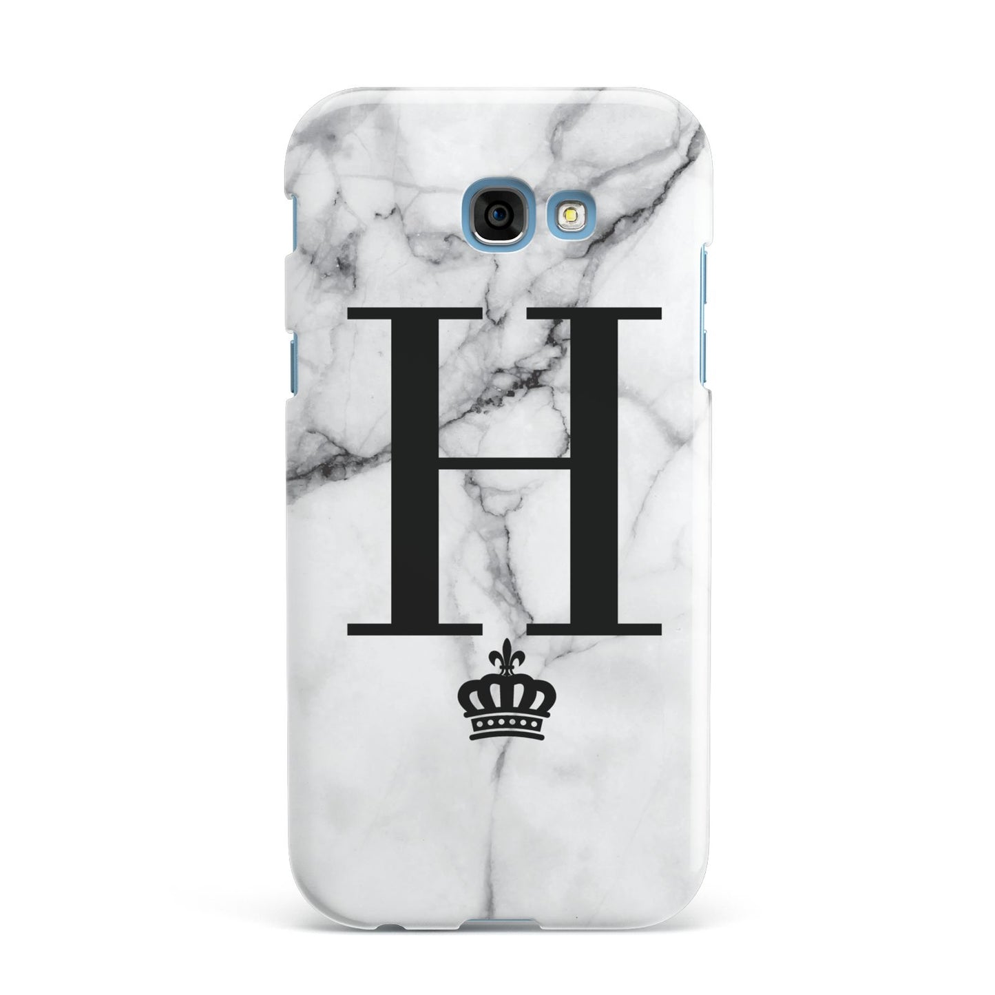 Personalised Big Initials Crown Marble Samsung Galaxy A7 2017 Case