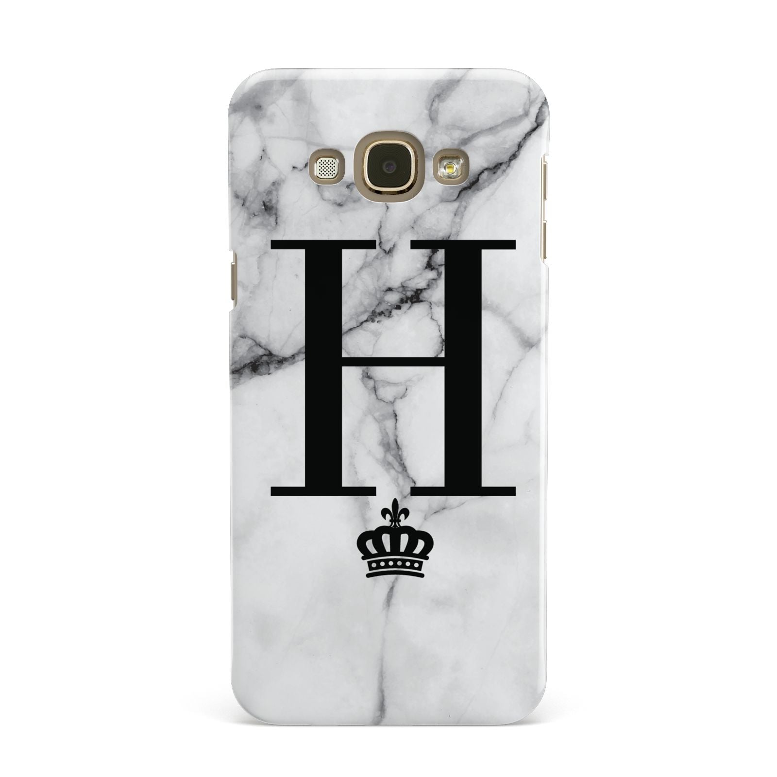 Personalised Big Initials Crown Marble Samsung Galaxy A8 Case