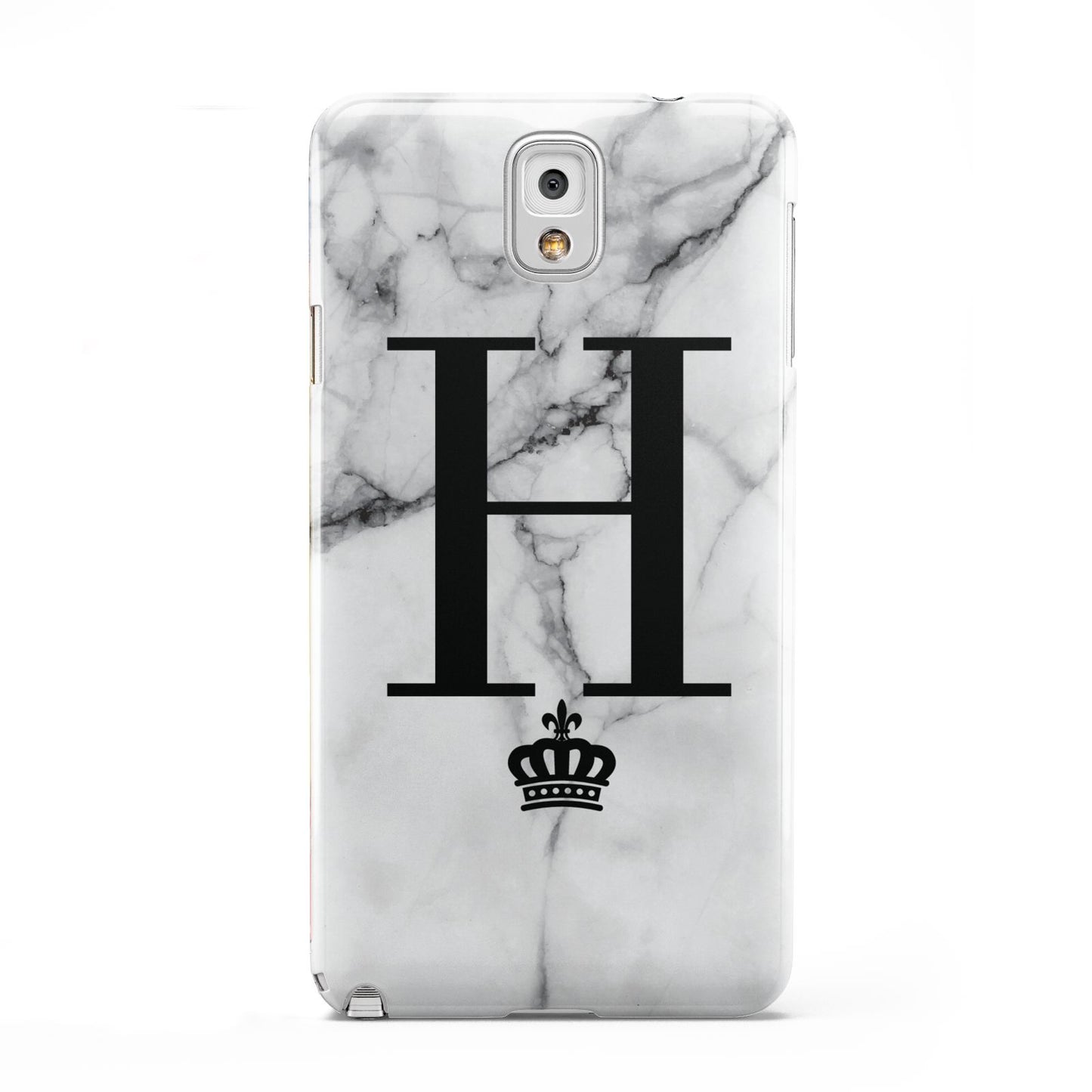 Personalised Big Initials Crown Marble Samsung Galaxy Note 3 Case