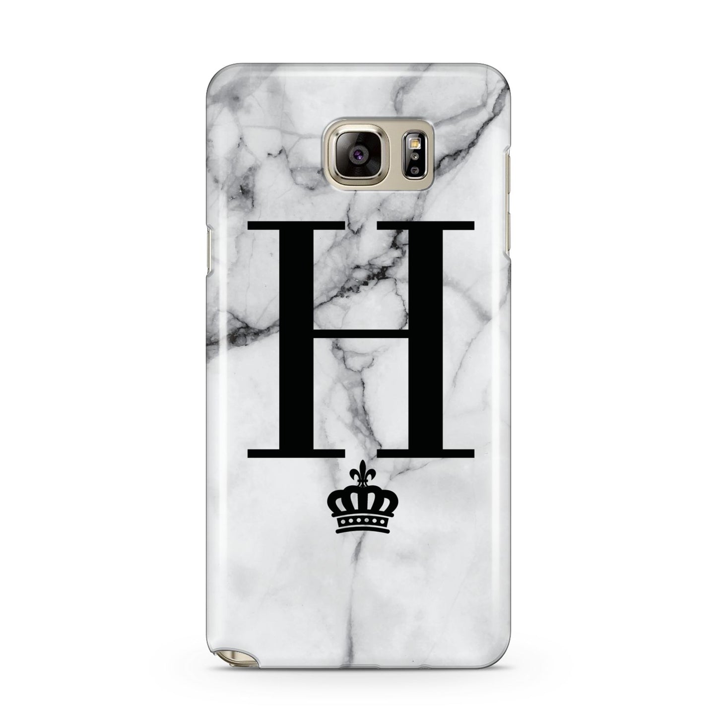 Personalised Big Initials Crown Marble Samsung Galaxy Note 5 Case