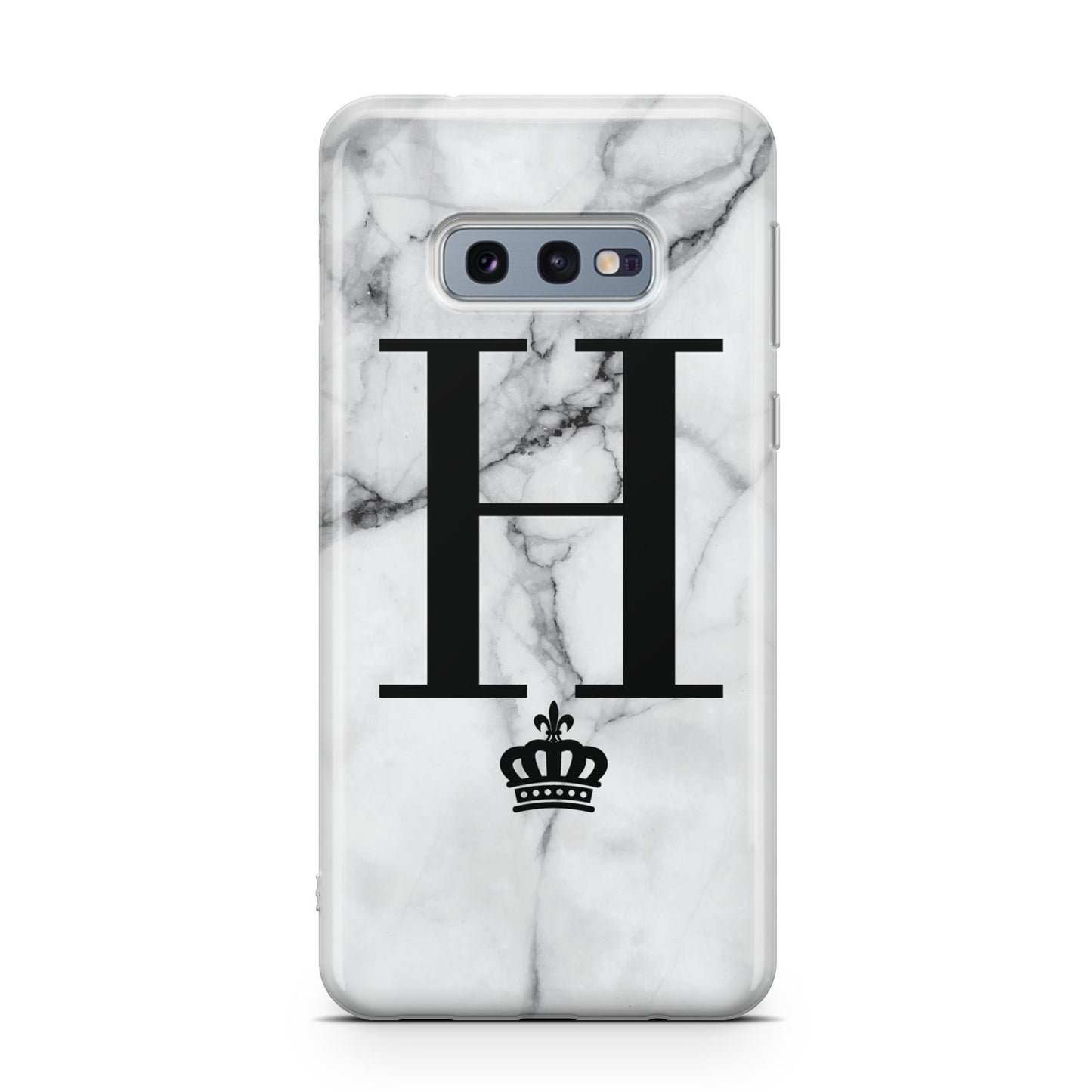 Personalised Big Initials Crown Marble Samsung Galaxy S10E Case