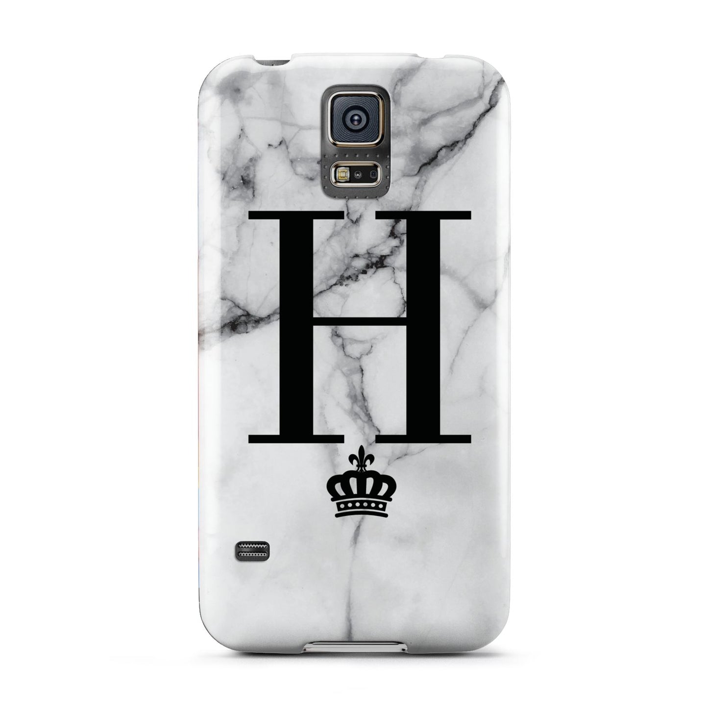 Personalised Big Initials Crown Marble Samsung Galaxy S5 Case