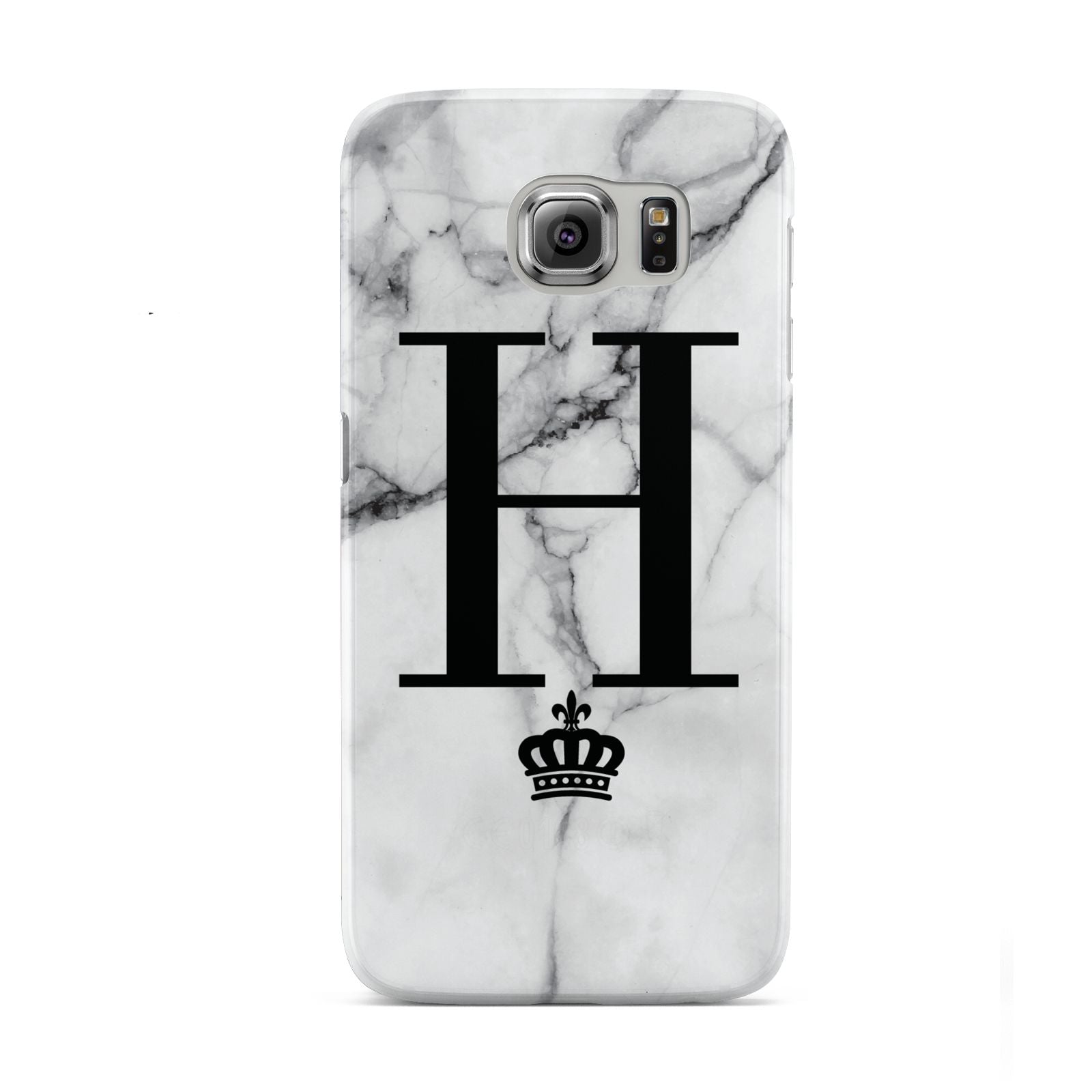 Personalised Big Initials Crown Marble Samsung Galaxy S6 Case
