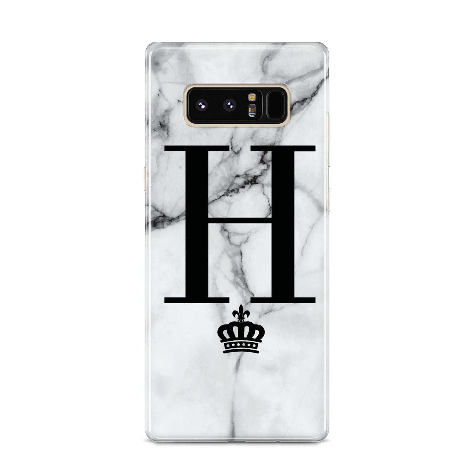 Personalised Big Initials Crown Marble Samsung Galaxy S8 Case