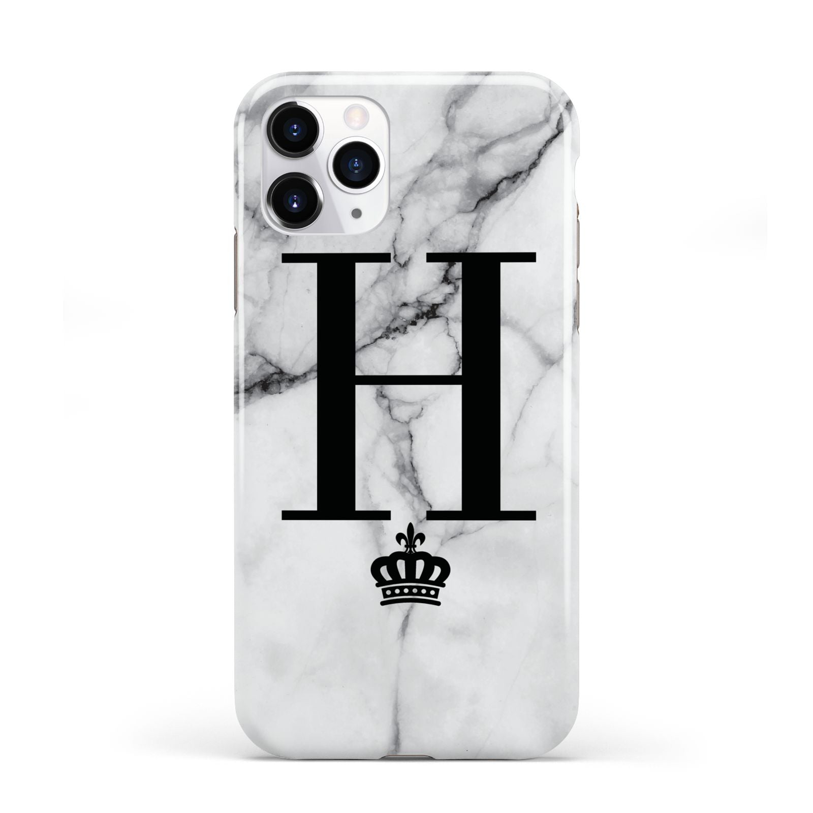 Personalised Big Initials Crown Marble iPhone 11 Pro 3D Tough Case
