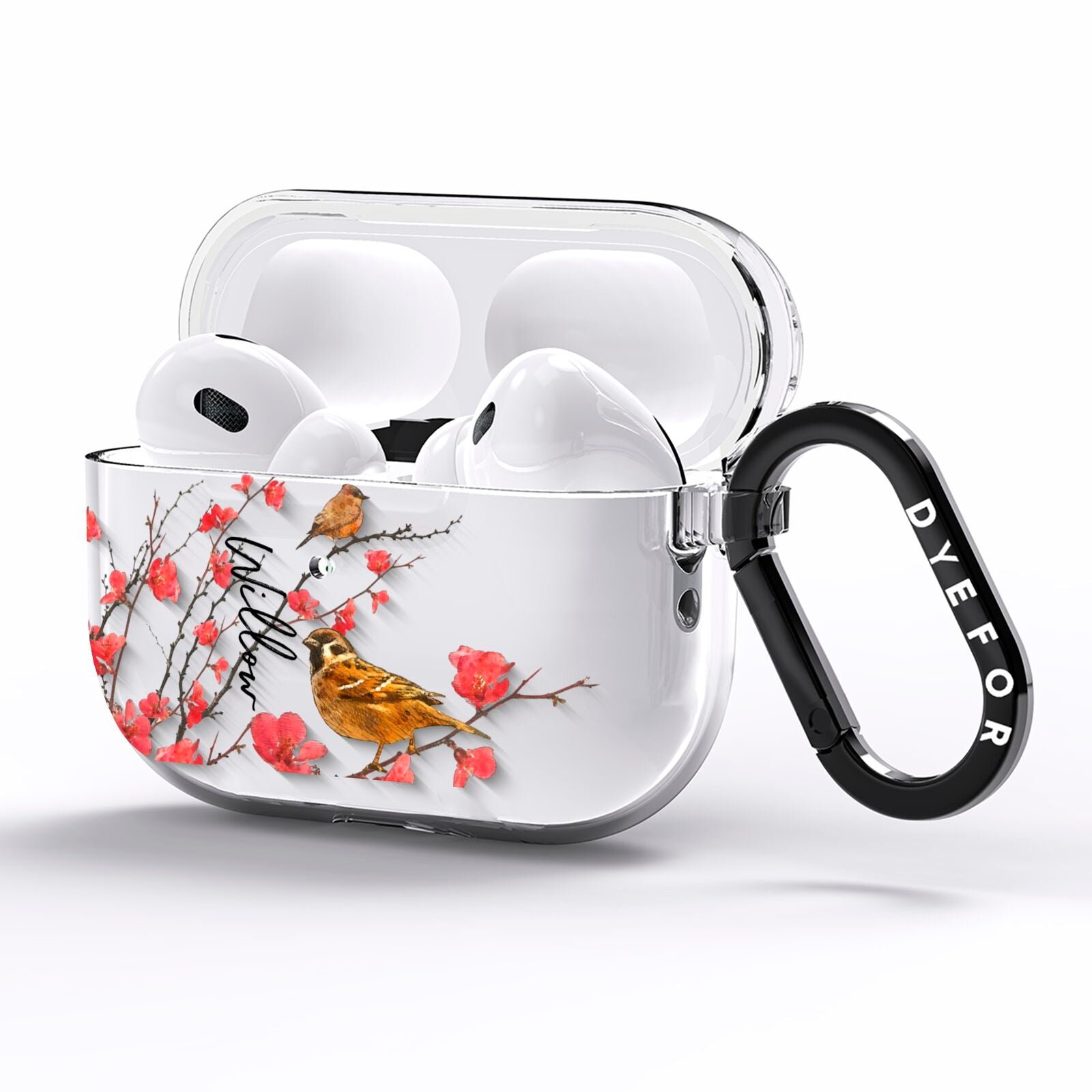 Personalised Birds AirPods Pro Clear Case Side Image