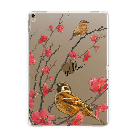 Personalised Birds Apple iPad Gold Case