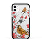Personalised Birds Apple iPhone 11 in White with Black Impact Case