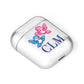 Personalised Birds Initials Clear AirPods Case Laid Flat