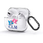 Personalised Birds Initials Clear AirPods Glitter Case 3rd Gen Side Image