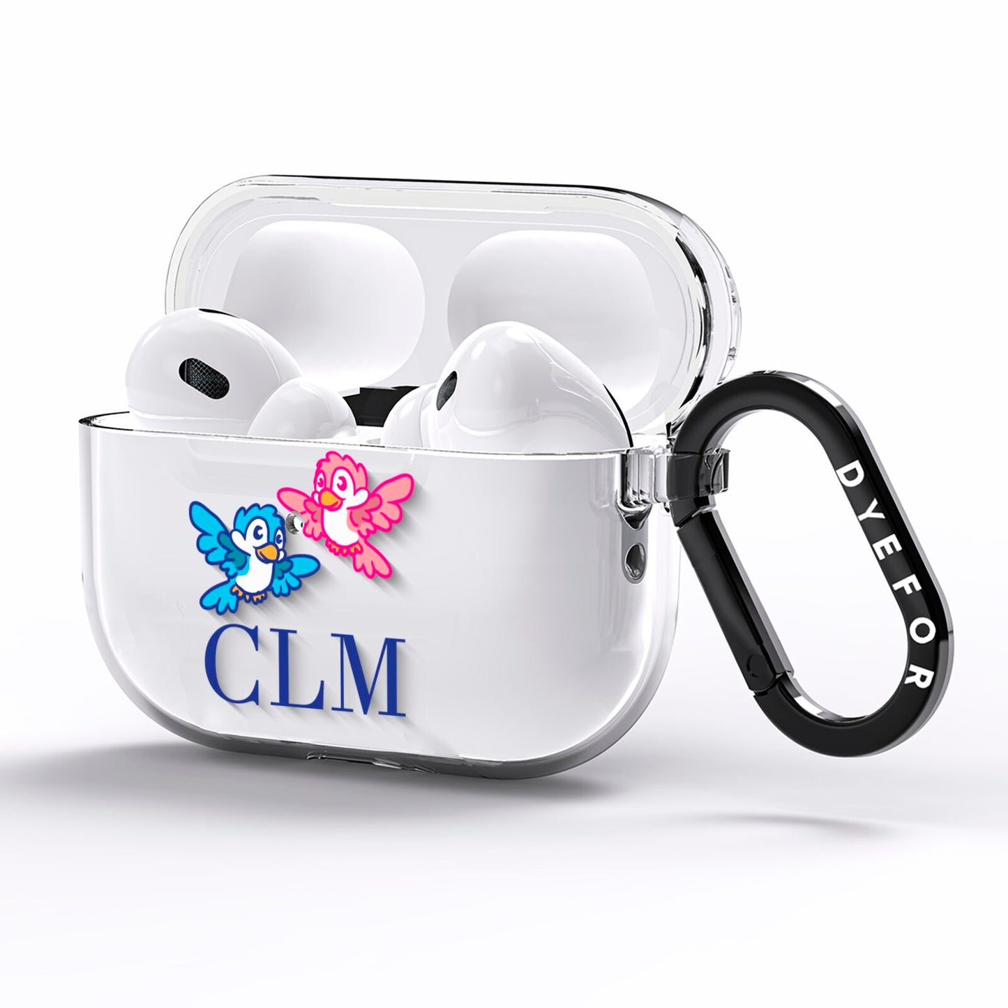 Personalised Birds Initials Clear AirPods Pro Clear Case Side Image