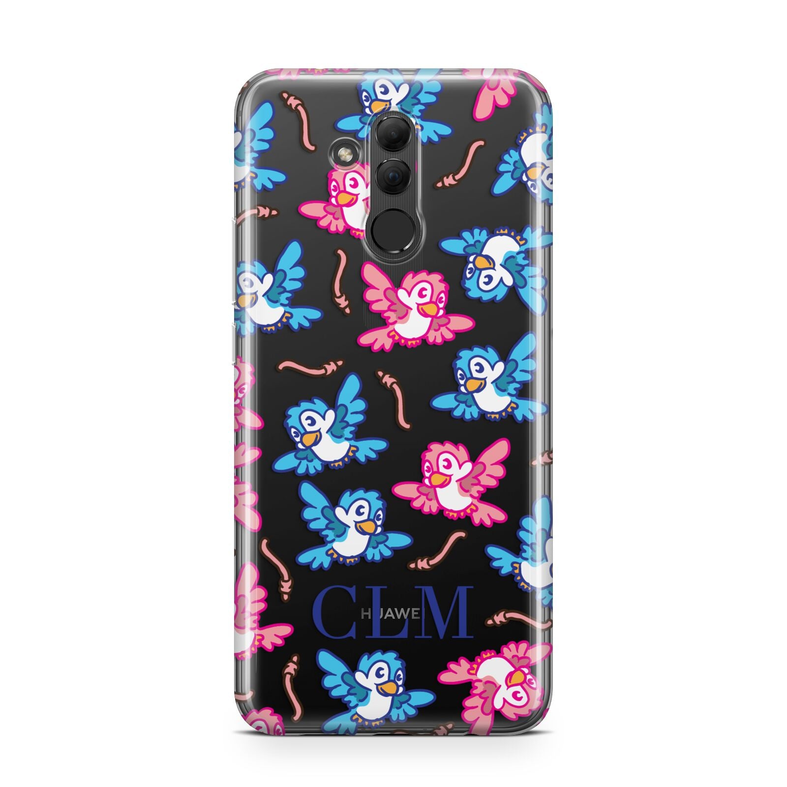 Personalised Birds Initials Clear Huawei Mate 20 Lite