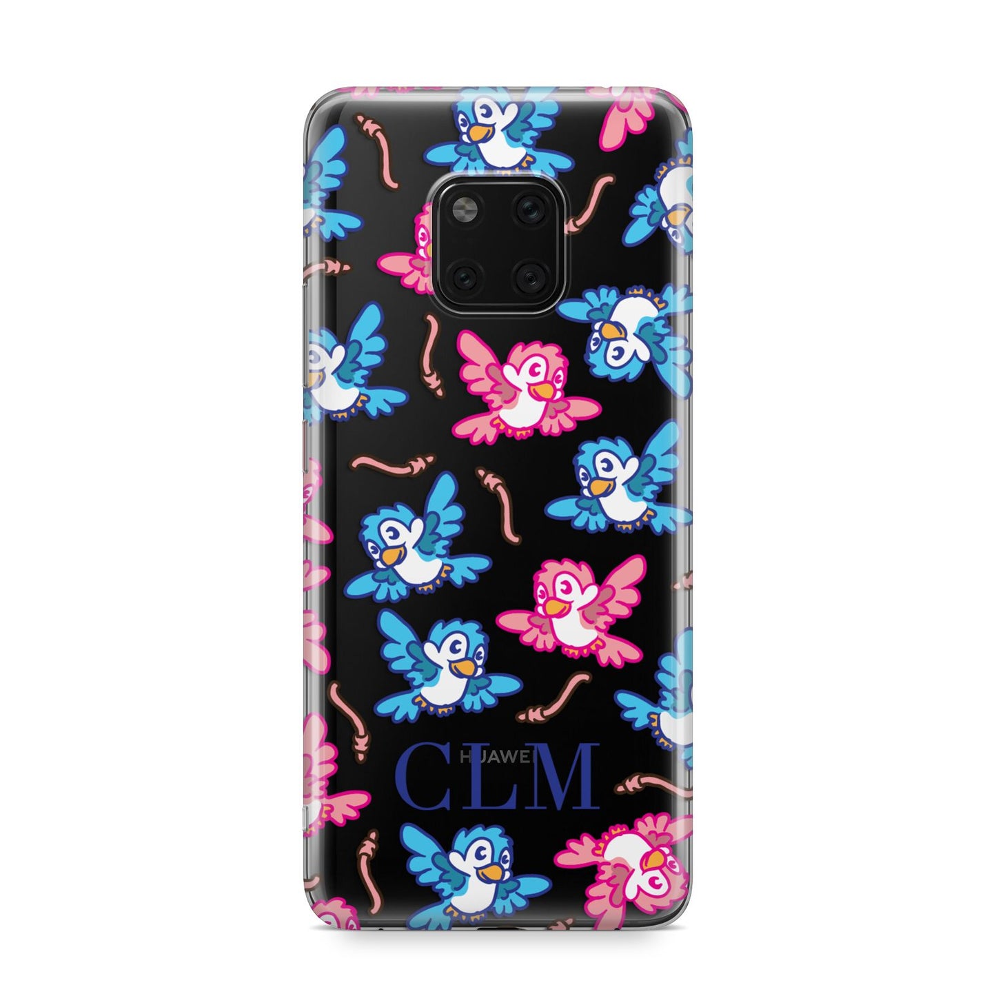 Personalised Birds Initials Clear Huawei Mate 20 Pro Phone Case
