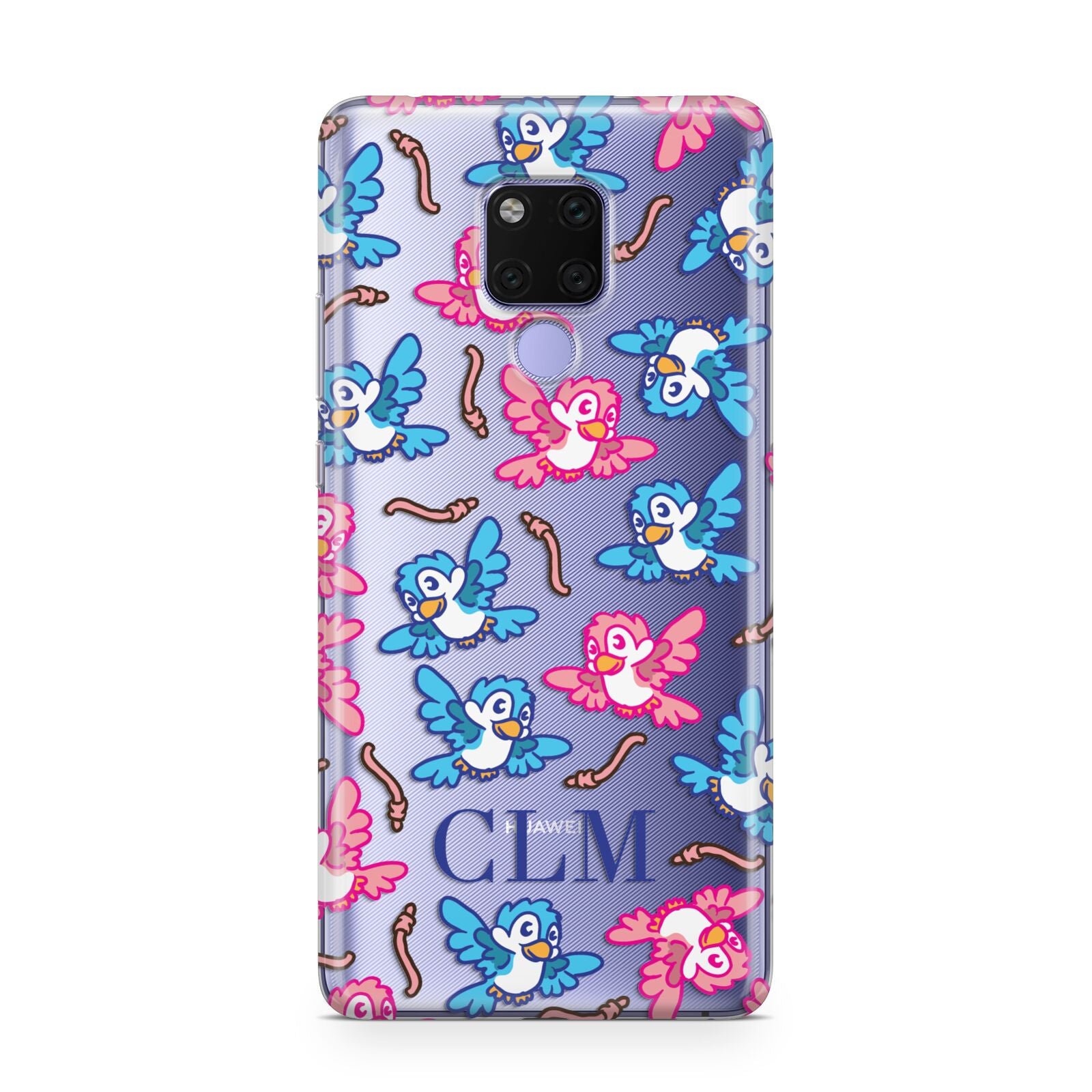 Personalised Birds Initials Clear Huawei Mate 20X Phone Case