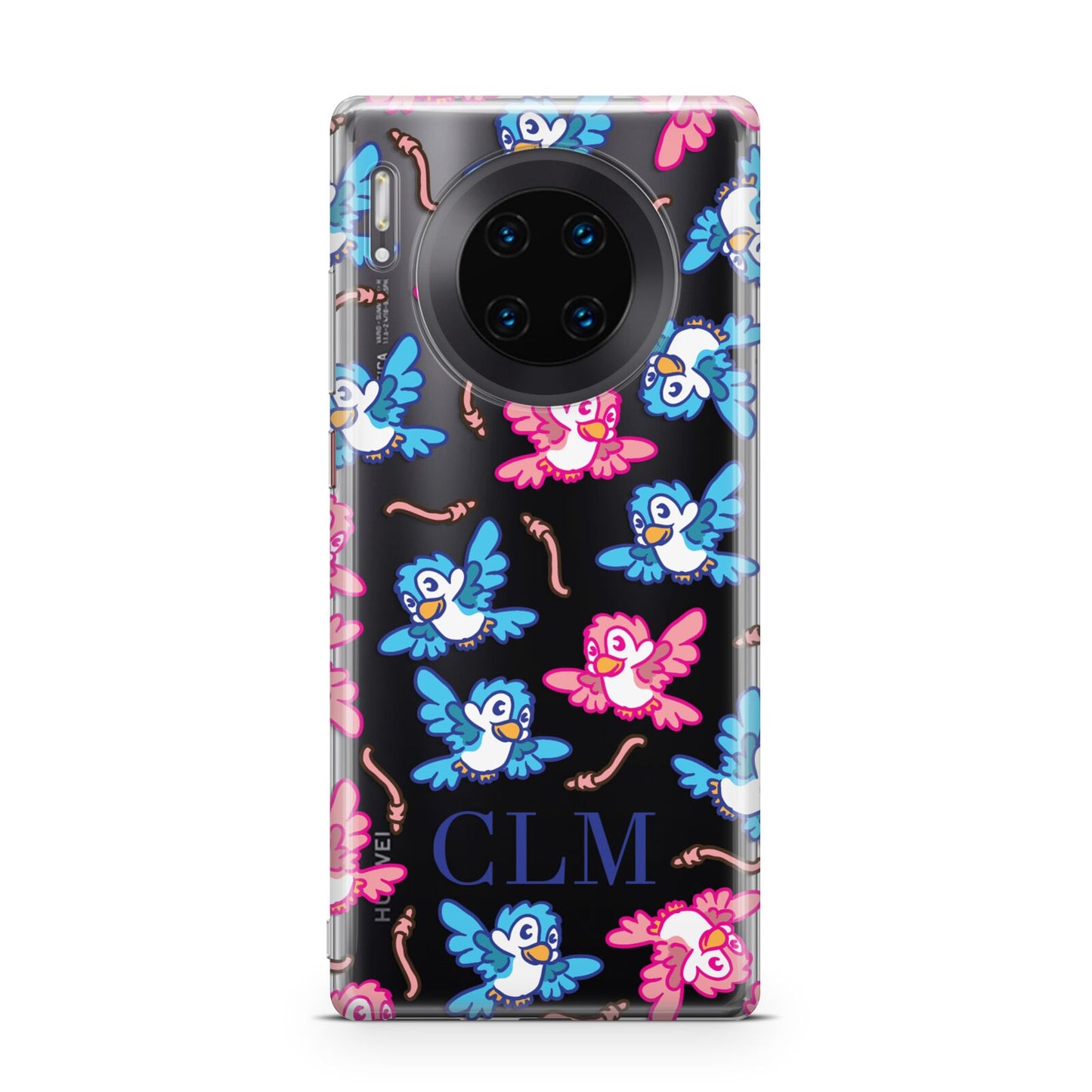 Personalised Birds Initials Clear Huawei Mate 30 Pro Phone Case