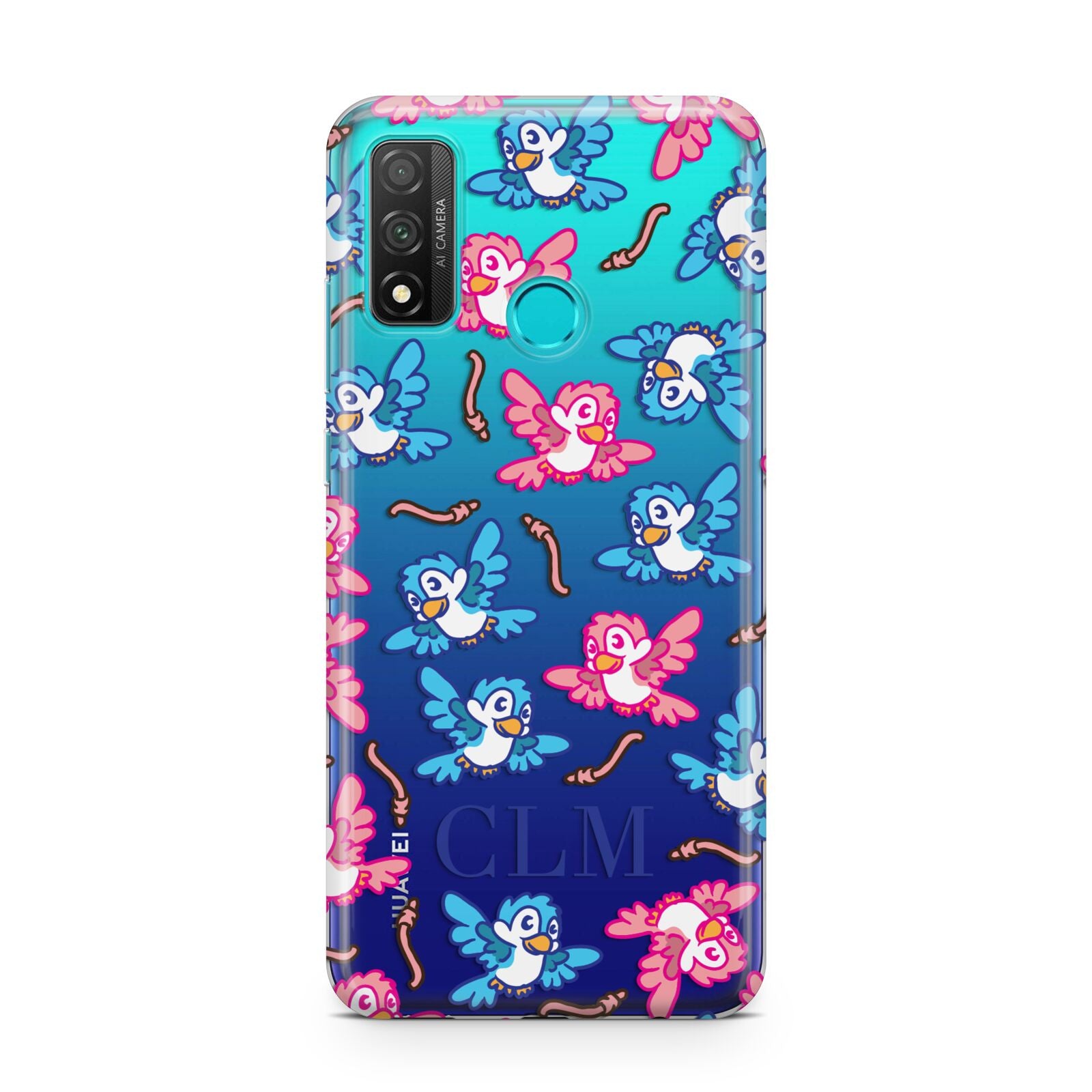 Personalised Birds Initials Clear Huawei P Smart 2020