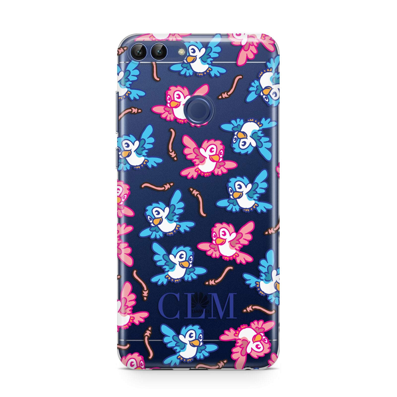 Personalised Birds Initials Clear Huawei P Smart Case