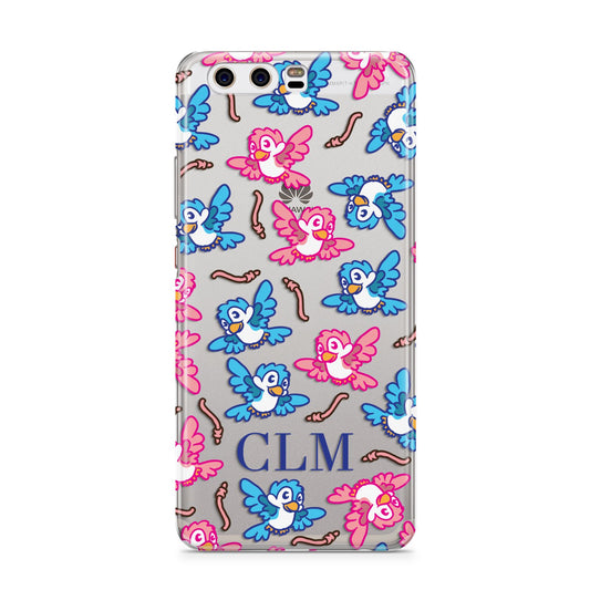 Personalised Birds Initials Clear Huawei P10 Phone Case