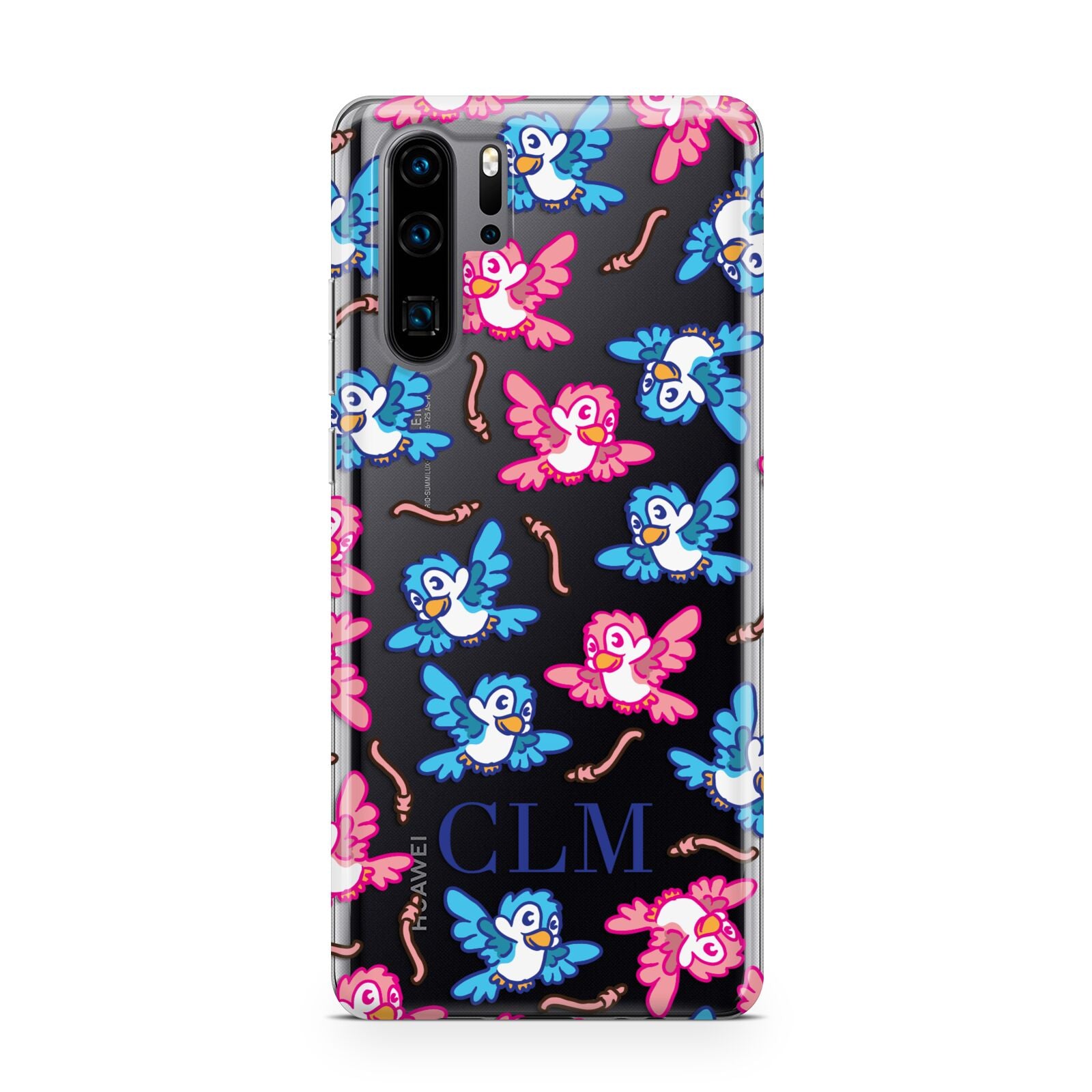 Personalised Birds Initials Clear Huawei P30 Pro Phone Case