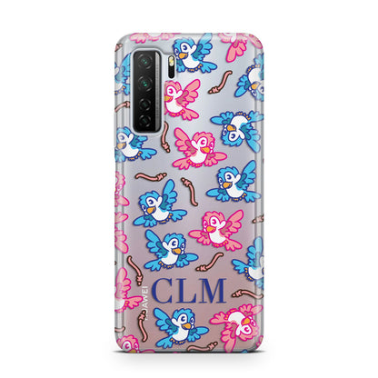 Personalised Birds Initials Clear Huawei P40 Lite 5G Phone Case